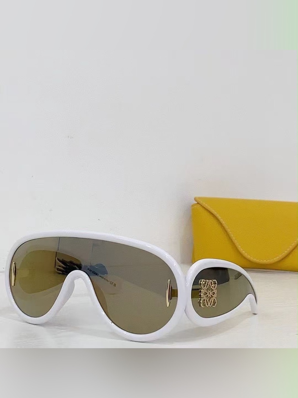 Ibiza Mask Sunglasses with Gold Logo Accent